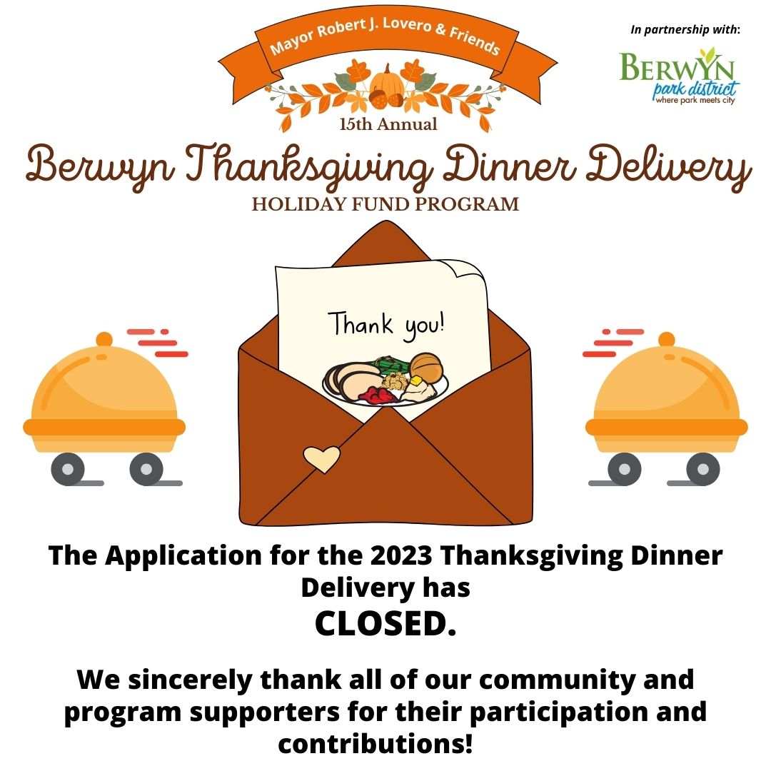 Berwyn Annual Thanksgiving Dinner Delivery Application CLOSED